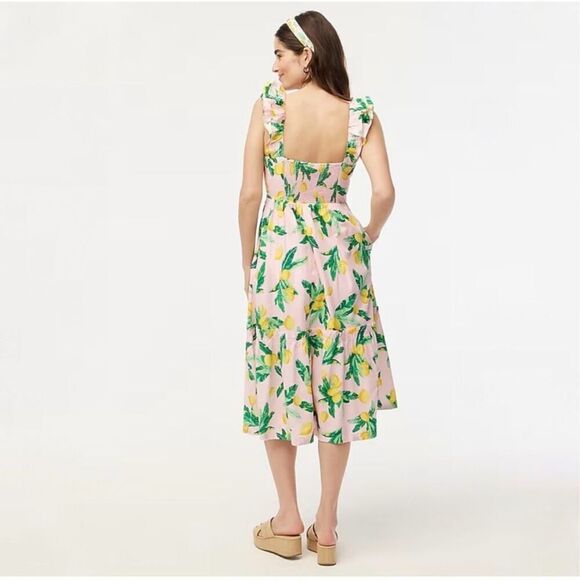 J. Crew Factory Women’s Plus Size Pink Lemon Novelty Printed Sleeveless Midi Dre - Picture 6 of 15